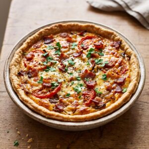Bacon Onion Tomato Pie