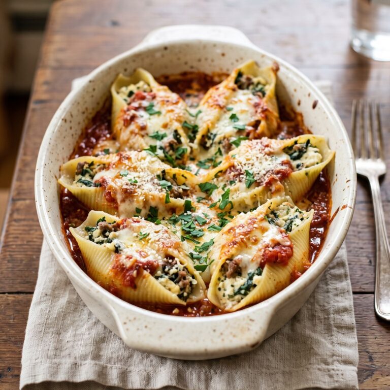 Baked Beef And Ricotta Stuffed Shells