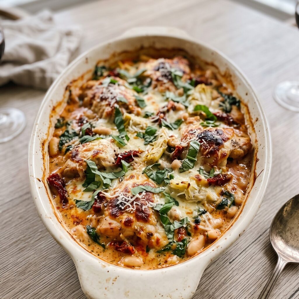 Baked Tuscan Chicken Casserole