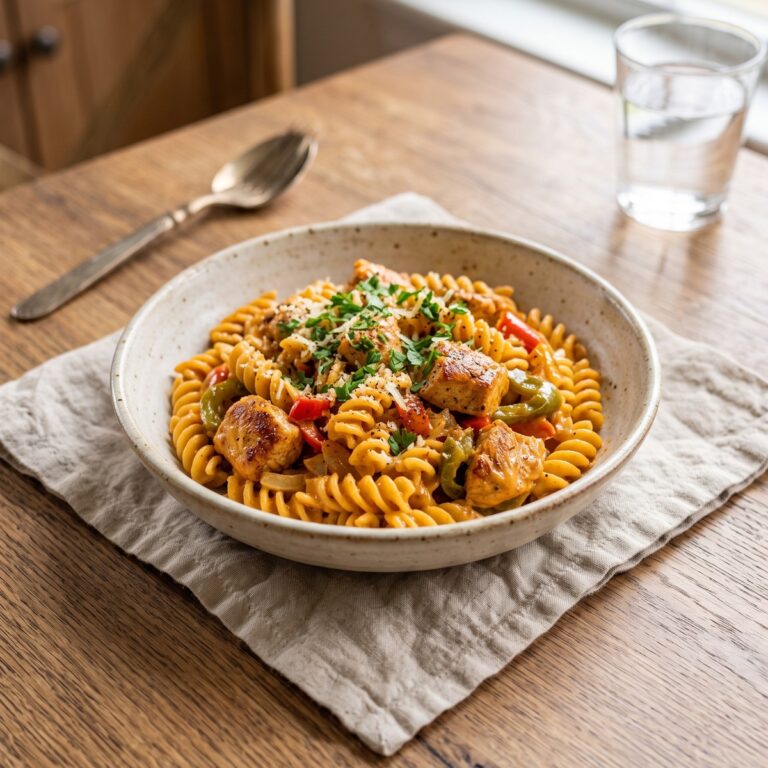 Creamy Cajun Chicken Rotini Pasta