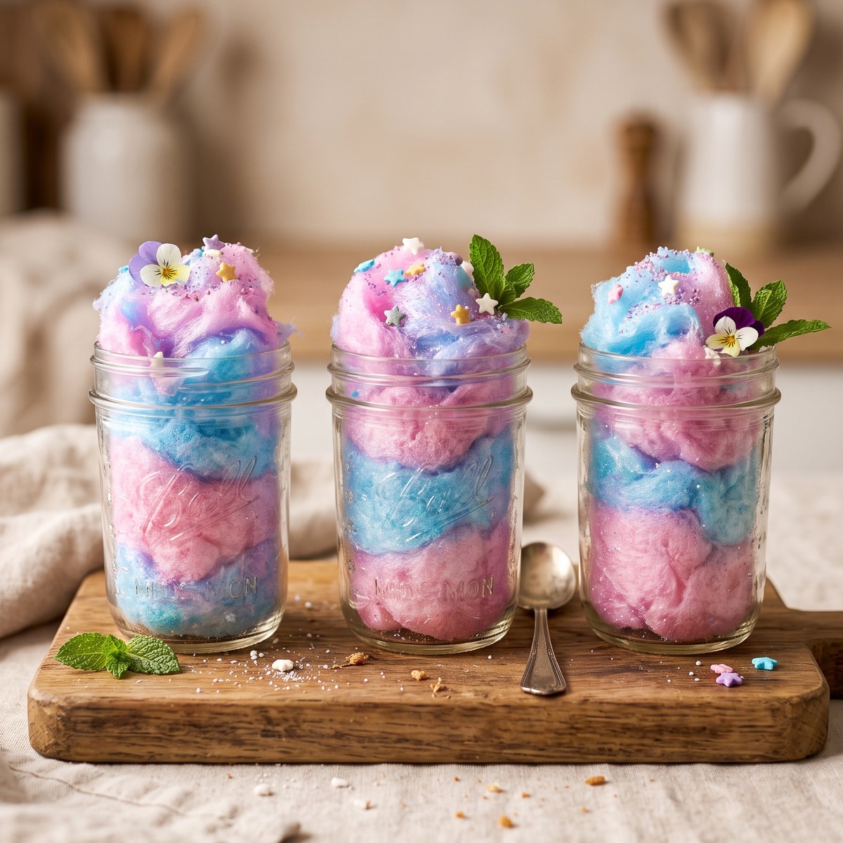 Diy Cotton Candy Glow Jars