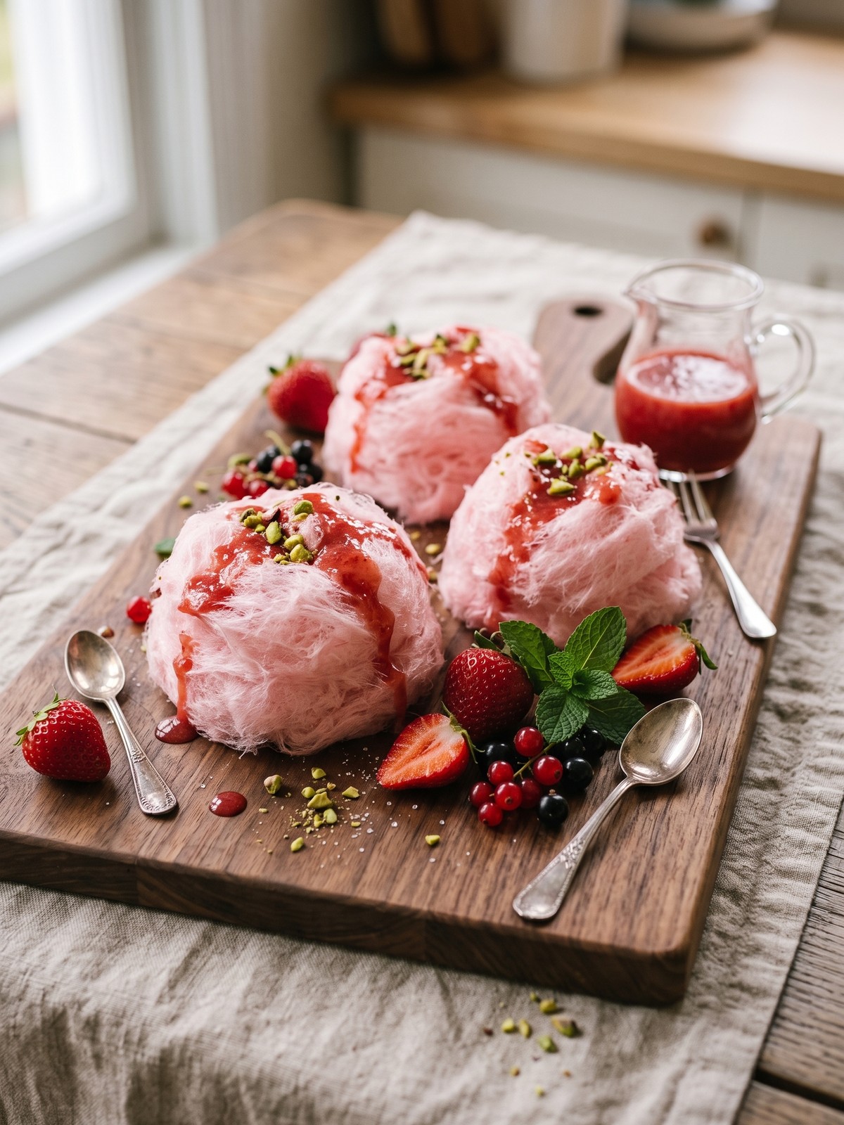 Pink Cotton Candy Without a Machine served in fluffy bundles on paper cones
