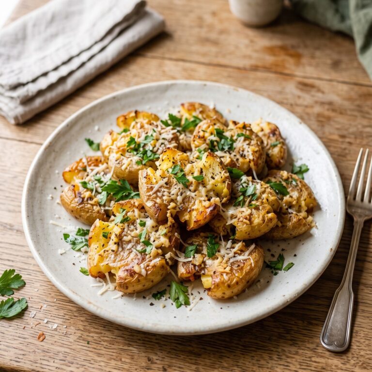 Garlic Parmesan Smashed Potatoes