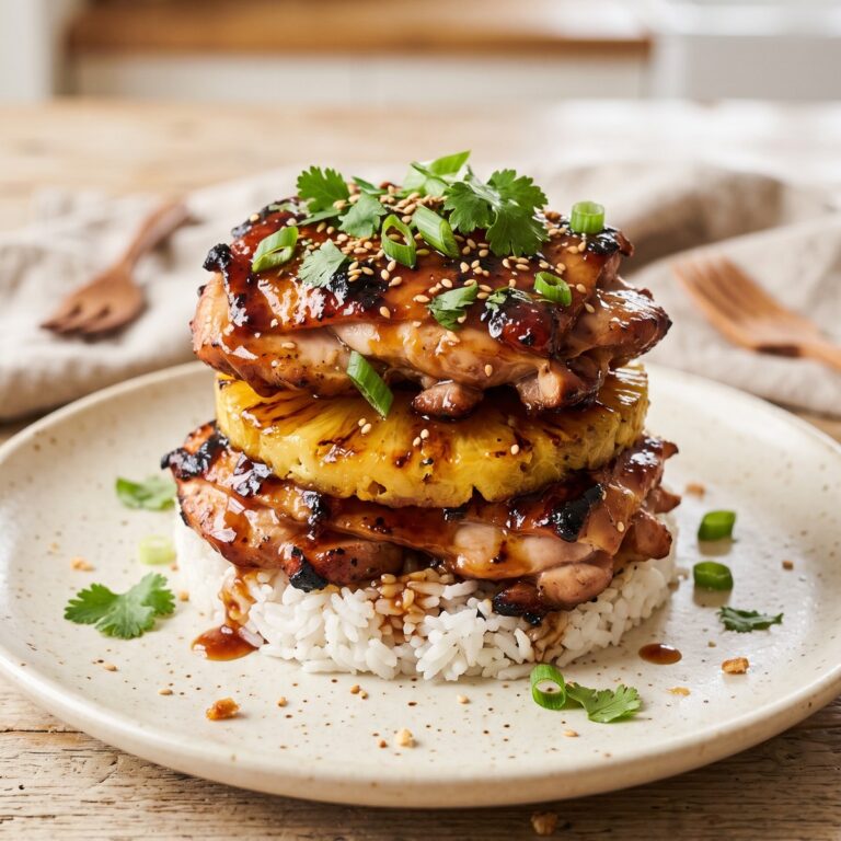 Hawaiian Huli Huli Chicken Stack