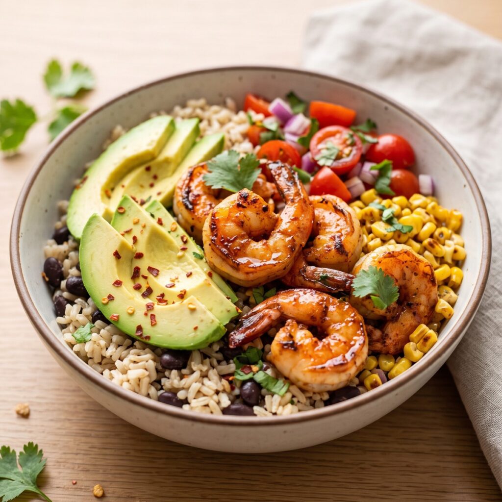 Healthy Shrimp And Avocado Bowls