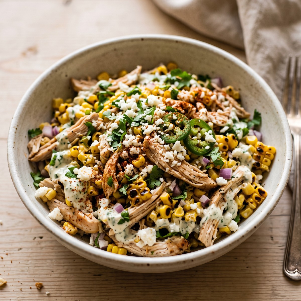 High-Protein Chicken Street Corn Salad