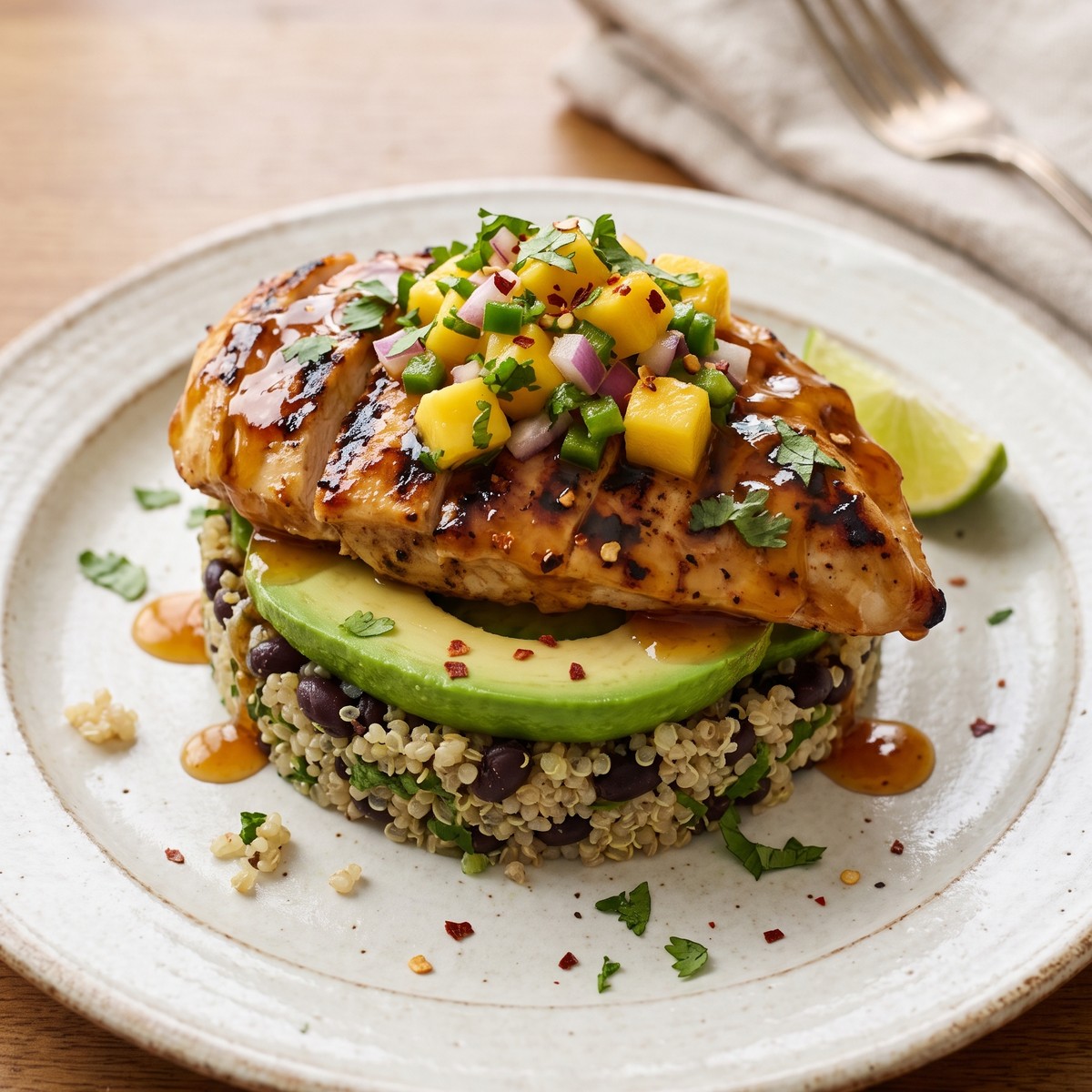 Honey Lime Chicken Avocado Stack