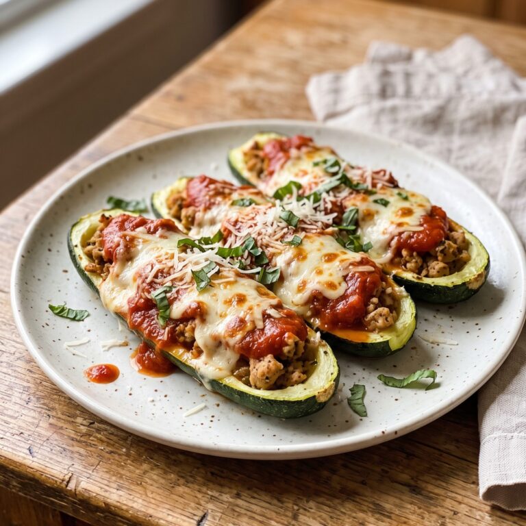 Keto Chicken Parmesan Zucchini Boats