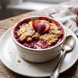 Keto Strawberry Cream Cheese Cobbler