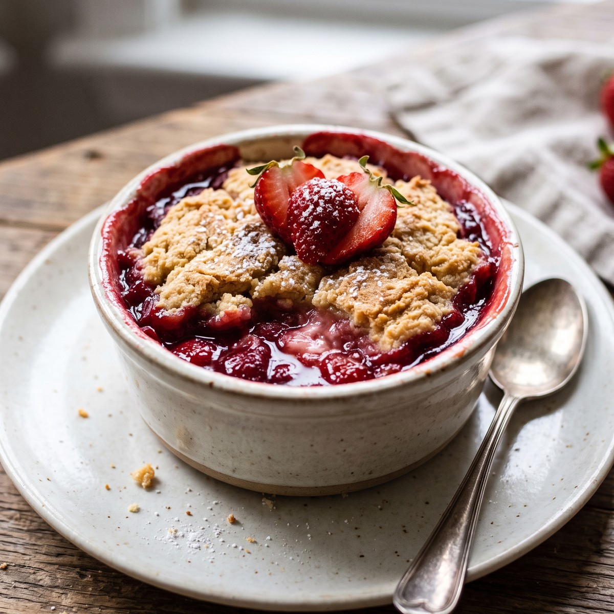 Keto Strawberry Cream Cheese Cobbler