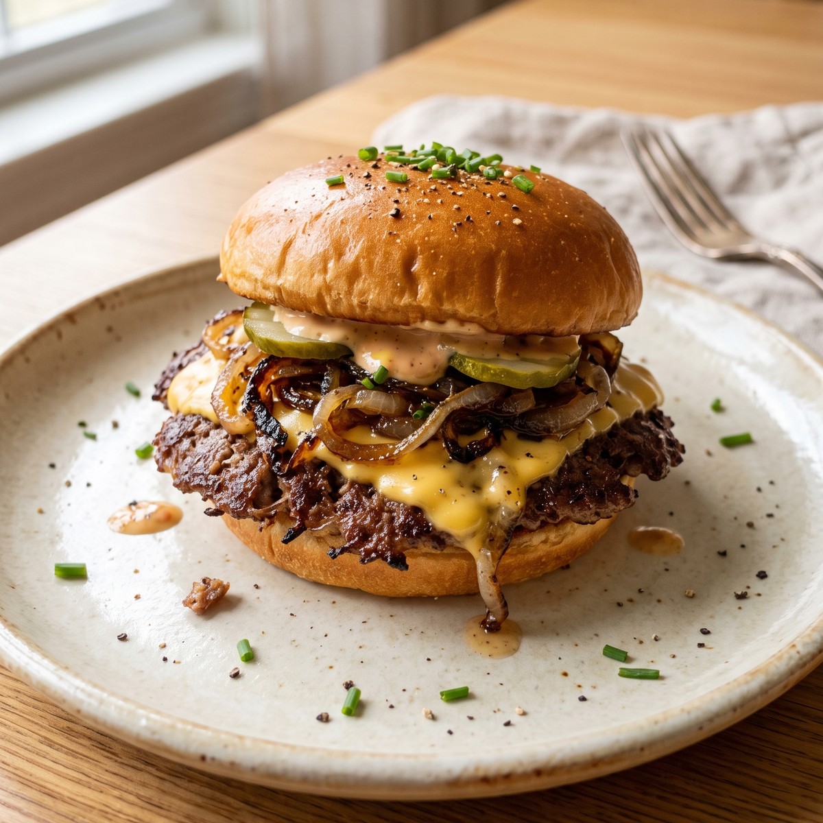 Oklahoma Onion Smash Burger