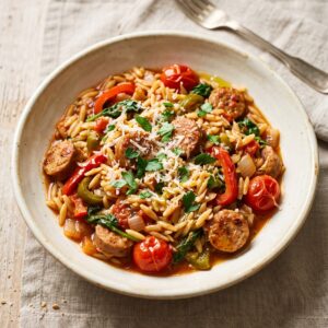 One-Pot Chicken Sausage Orzo