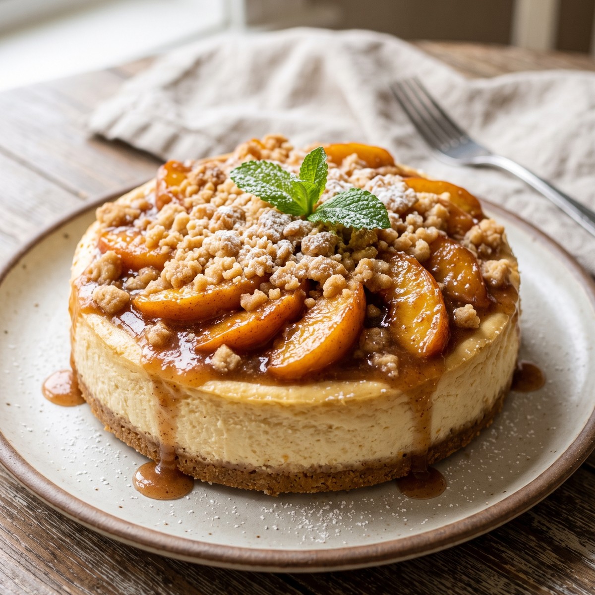 Peach Cobbler Cheesecake
