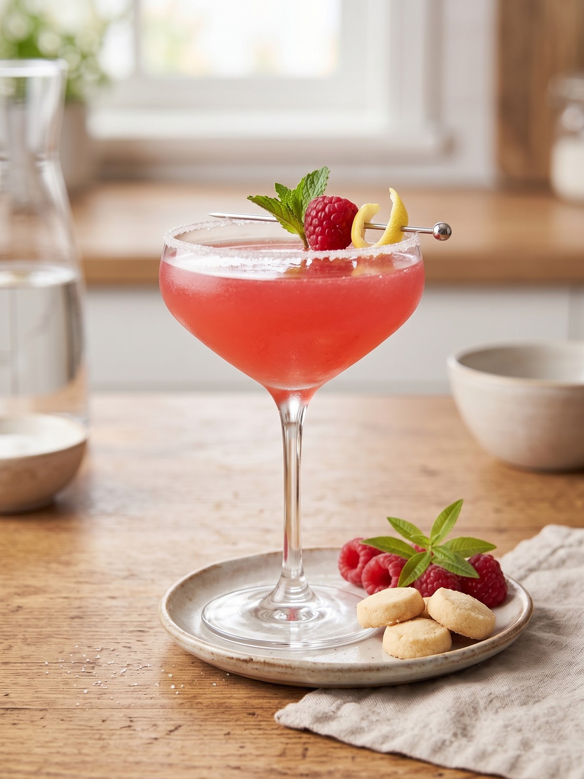 Variations of the Raspberry Lemon Drop Martini with different berry garnishes and a sparkling version