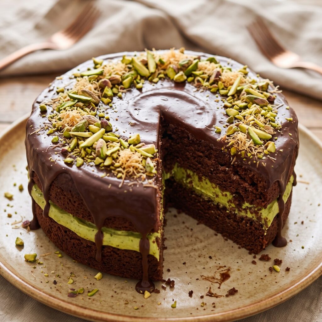 Dubai Chocolate Pistachio Cake