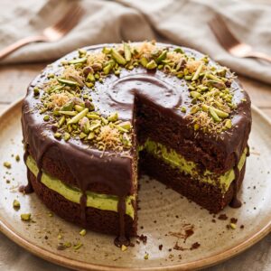 Dubai Chocolate Pistachio Cake