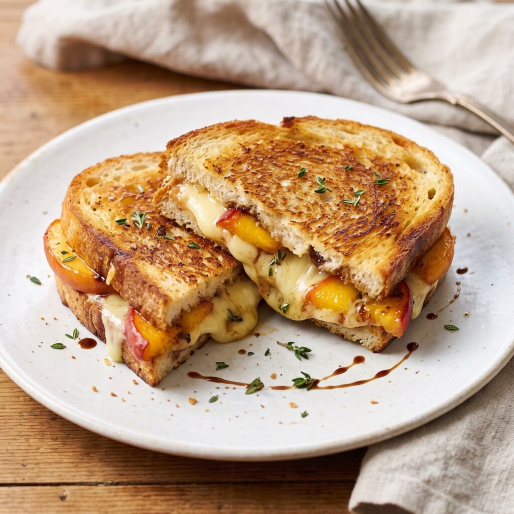 Peach And Brie Grilled Cheese
