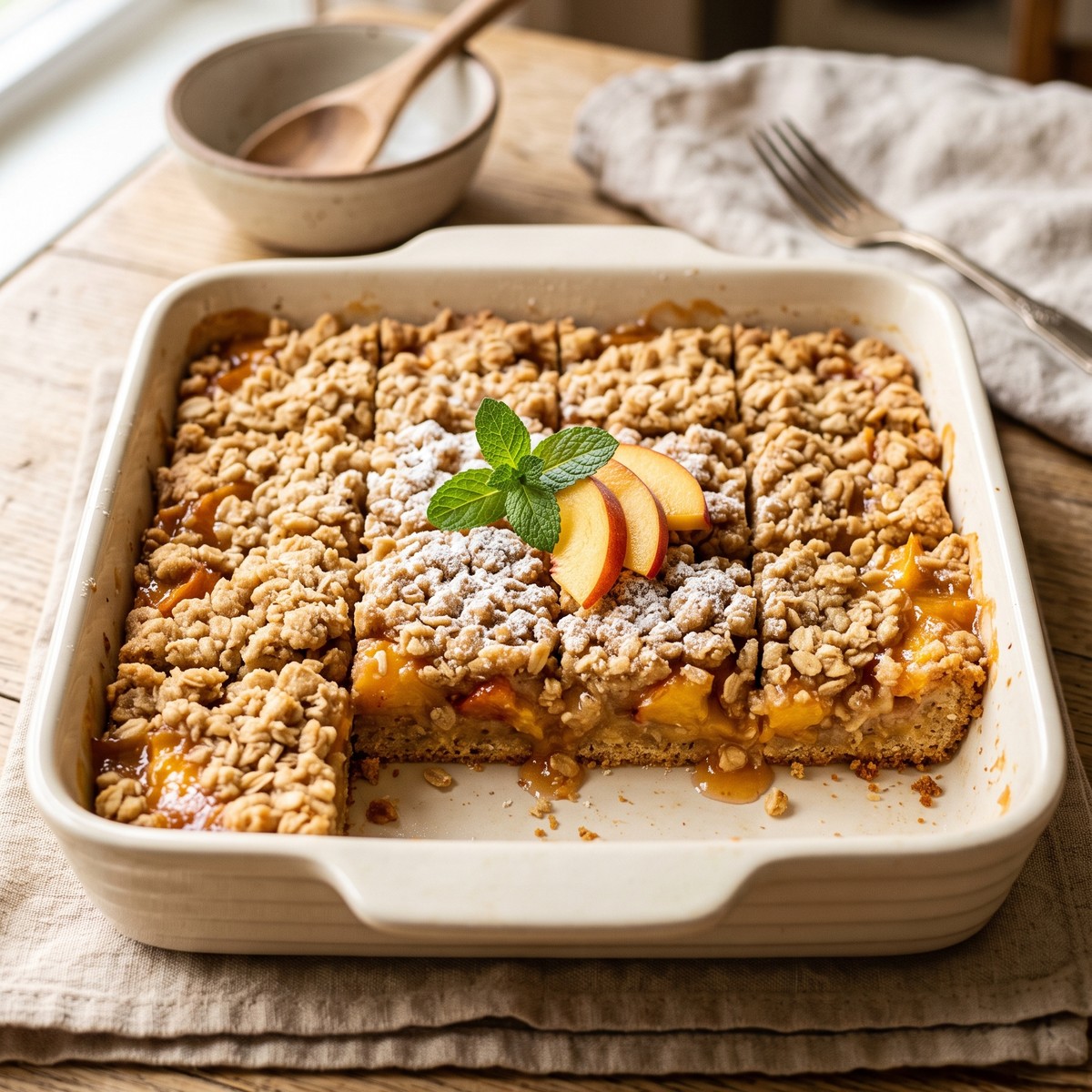 Peach Crumble Bars