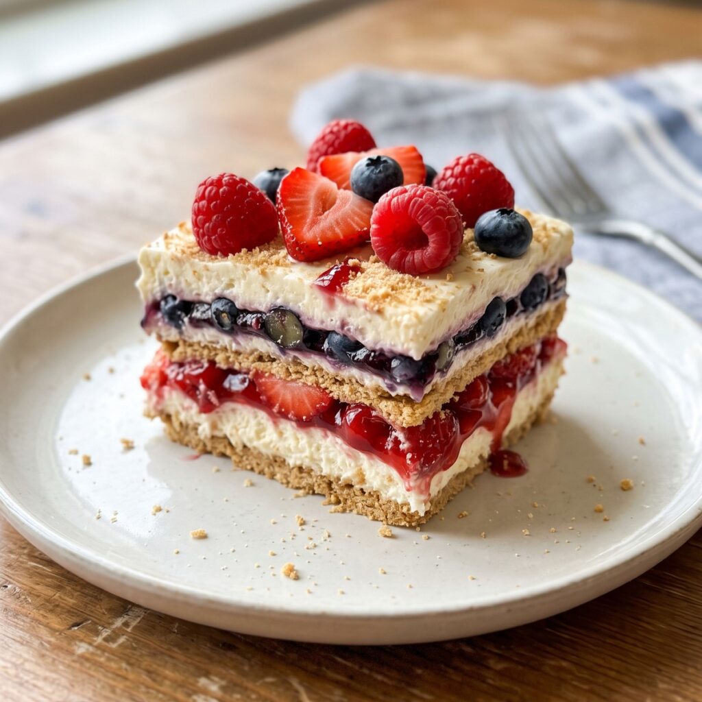 Red White And Blue Dessert Lasagna