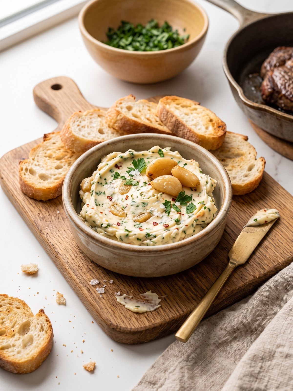 Variations of cowboy butter with different herbs and spices, showing the versatility of the recipe.