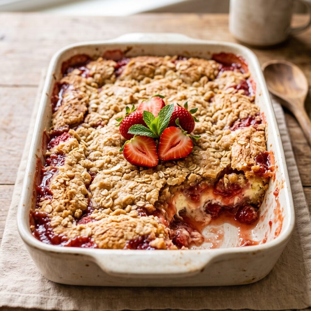Strawberry Cheesecake Dump Cake