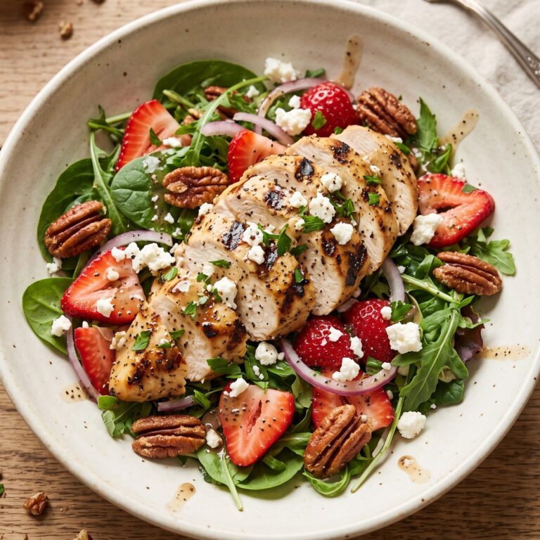 Strawberry Pecan Grilled Chicken Salad