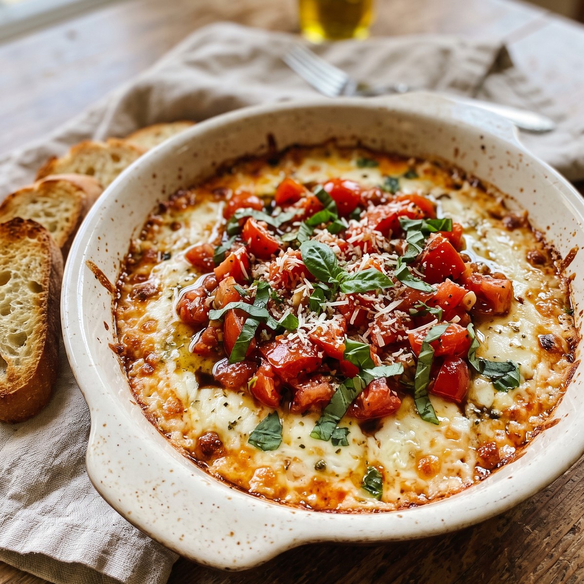 Three-Cheese Tomato Bruschetta Dip